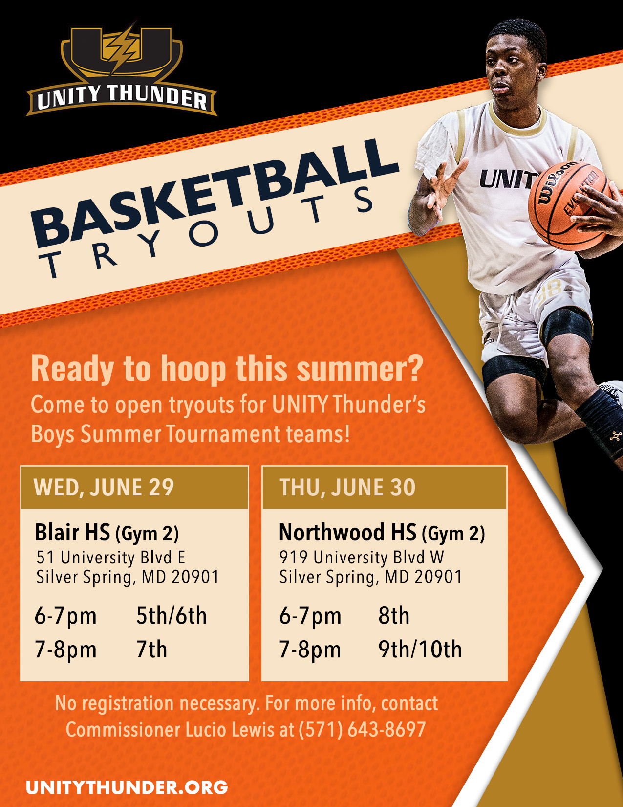 UNITY Basketball Boys Summer Tournament Team Open Tryouts